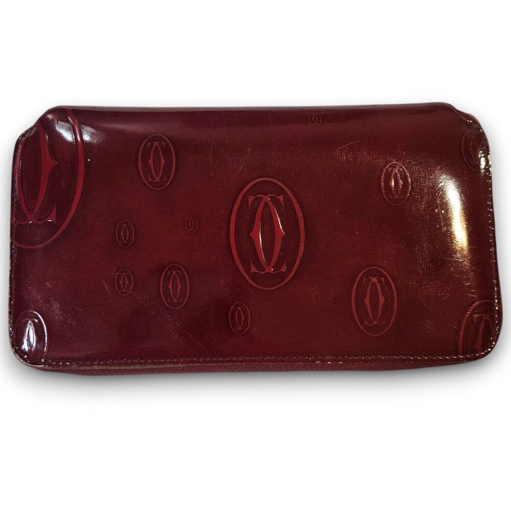 Cartier - Red Patent Leather Happy Birthday Edition Vintage Zippy Long Wallet - Picture 3 of 12